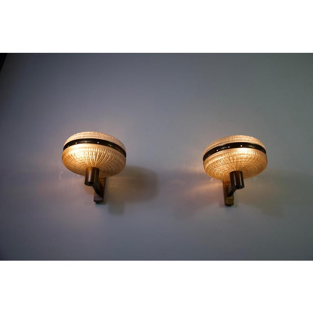 Copper and Glass Wall Lamps, Italy, 1960s, Set of 2 For Sale - Image 6 of 16