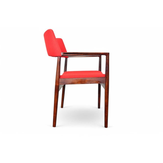 Red Mid 20th Century Set of Eight Erik Worts "Erika" Armchairs in Rosewood + Crimson Wool For Sale - Image 8 of 12