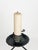 Bjerkås Armatur Floor Candlestick in Green-Patinated Wrought Iron, Sweden, 1940s A striking and highly decorative floor...