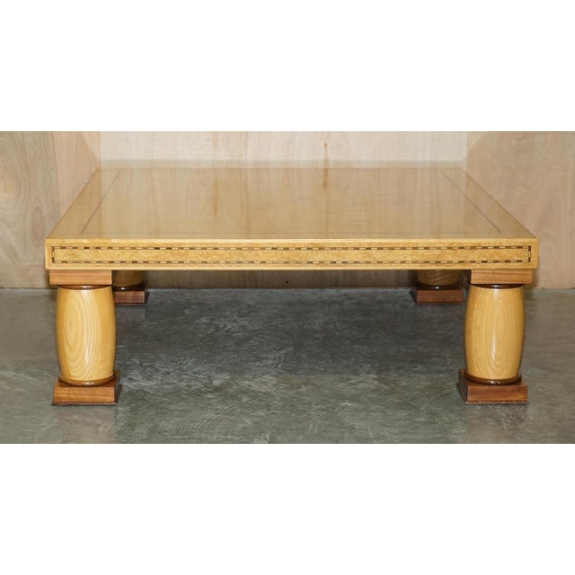 Large Burr Walnut, Satinwood & Oak Coffee Table by Andrew Varah For Sale - Image 3 of 18
