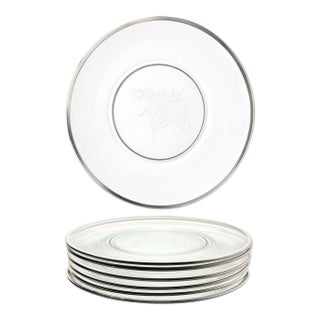1950s Fostoria “Bridal Belle” Set of 6 Glass Salad Plates For Sale