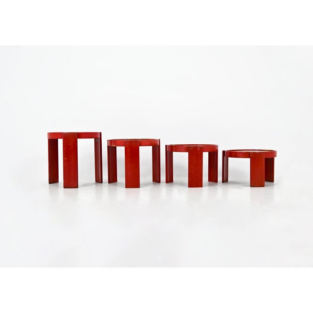 Wood Model 780 Nesting Tables by Gianfranco Frattini for Cassina, 1960s, Set of 4 For Sale - Image 7 of 14