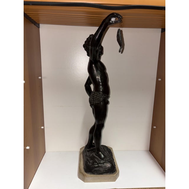 Ancient Fisherman Sculpture in Marble, 1930 For Sale - Image 4 of 10