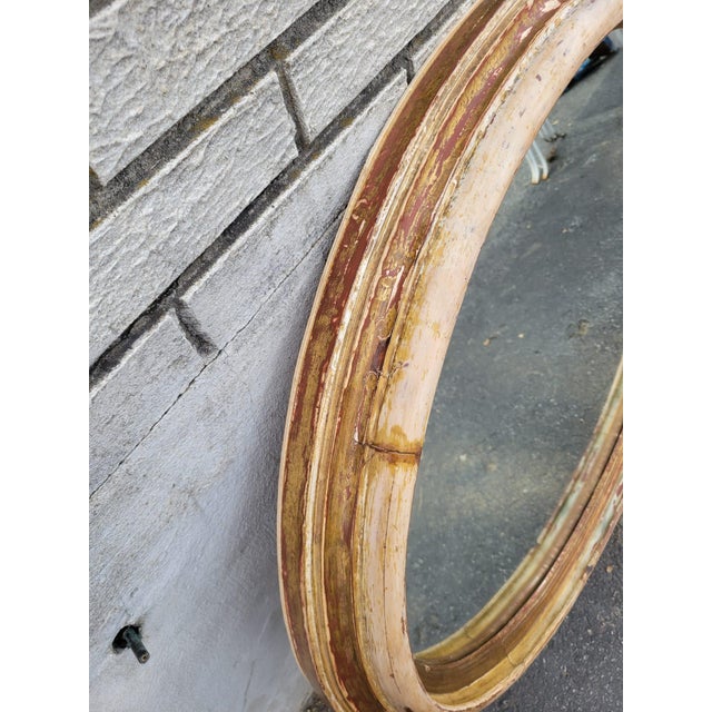 19th Century Rustic American Oval Wall Mirror – Heavy Wood Frame, New Glass For Sale - Image 15 of 16