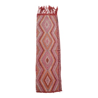 1970s Vintage Handmade Wool Cotton Red Area Rug For Sale