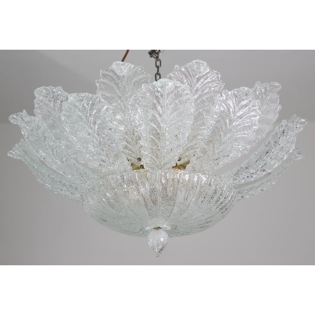 1970s 1970s Taormina, Large Size Murano Clear Trasparent Vintage Glass Ceiling Light For Sale - Image 5 of 15