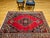Textile Vintage Mazgalan Area Rug, Hand-Knotted Wool, Geometric Pattern, 5x7, Red & Navy For Sale - Image 7 of 18