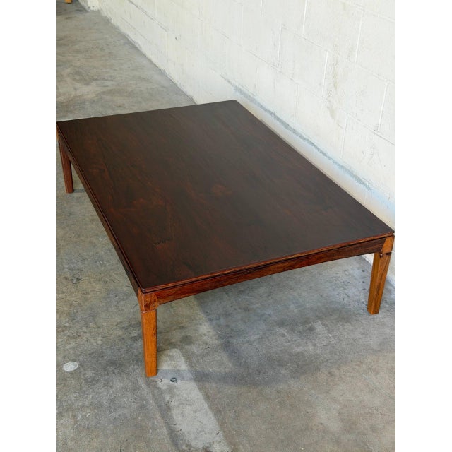Mid-Century Modern Large Danish Mid-Century Modern Rosewood Coffee Table — Vintage Scandinavian Design 1960s For Sale - Image 3 of 10