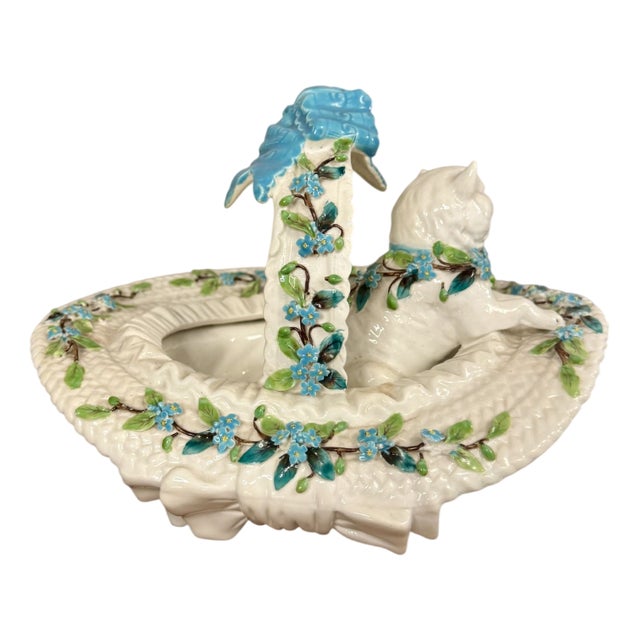 Antique Victorian Porcelain Basket, 1860 For Sale