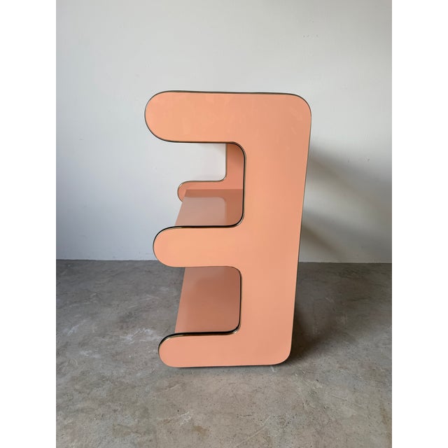 1980s 1980s Vintage Postmodern Space Age Laminate Bar Cart / Rolling Display Shelf For Sale - Image 5 of 13