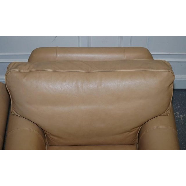 Latte Brown Leather Armchairs from Multiyork England, Set of 2 For Sale - Image 14 of 18