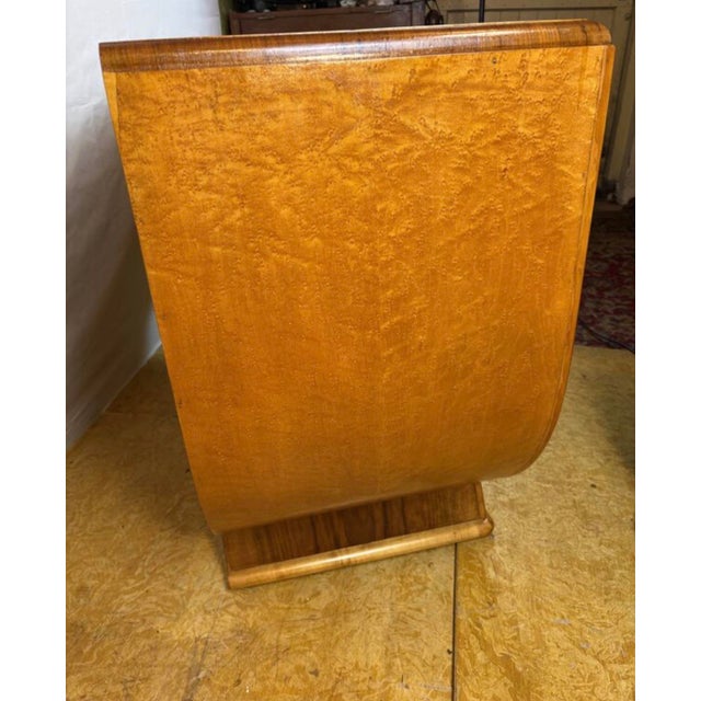 Brown Vintage Art Deco Console Table in Birds Eye Maple, 1920s For Sale - Image 8 of 10