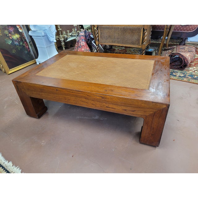 Cinnamon 1970s Mid Century Asian Chunky Coffee Table For Sale - Image 8 of 9