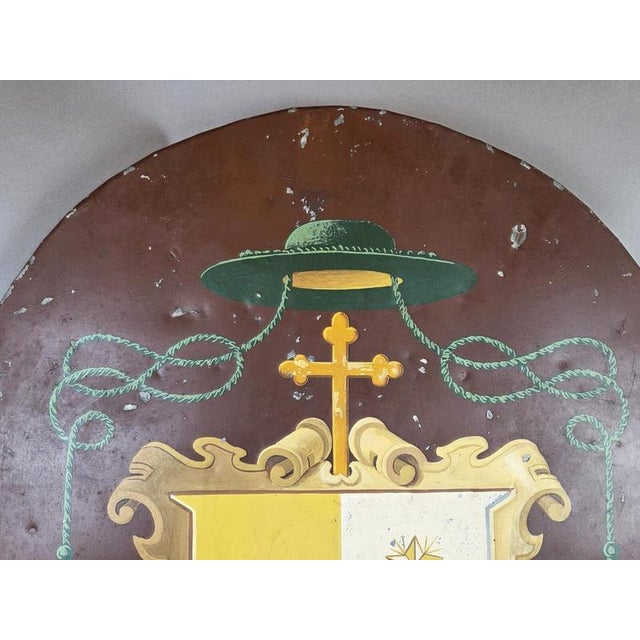Metal Early 20th Century Coat of Arms Panel in Painted Sheet Metal For Sale - Image 7 of 9
