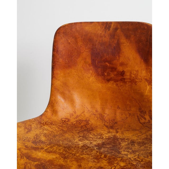 1960s Single Danish Mid-Century Steel & Brown Leather PK-9 Dining Office Chair by Poul Kjaerholm for E. Kold Christensen, 1960s For Sale - Image 5 of 7