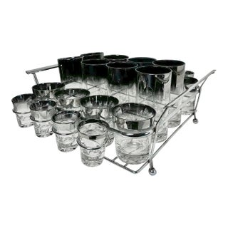 Vintage Glassware Set With Caddy | by Queens Lusterware For Sale