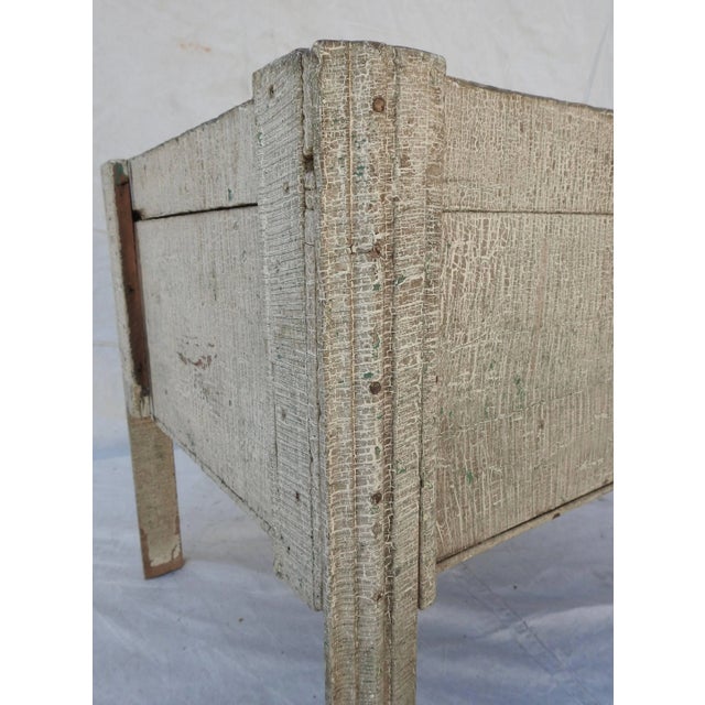 1900 - 1909 Primitive Painted Wood Firewood Box For Sale - Image 5 of 13