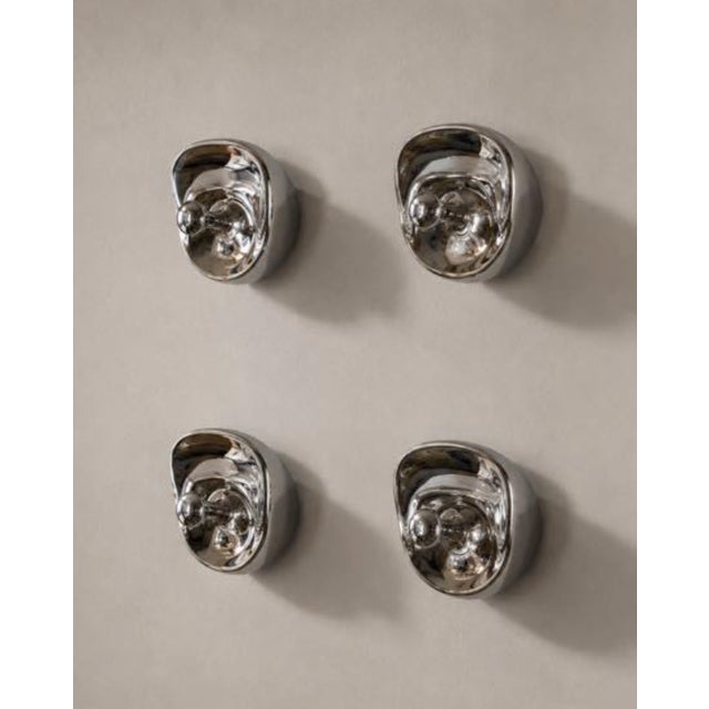 Space Age Set of 4 Chrome Plastic Coat Hangers, Olaf Von Bohr, Kartell Italy 1960s For Sale - Image 12 of 14