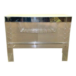 Large Luigi Bardini Mid-Century Modern Illuminated Lucite Bar With Drawer For Sale