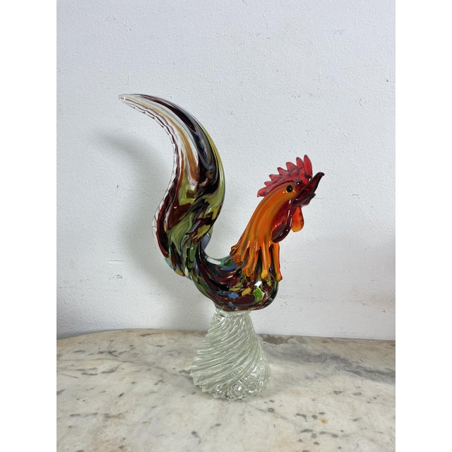 Large Mid-Century Multicolored Murano Glass Rooster, 1960s For Sale - Image 6 of 8