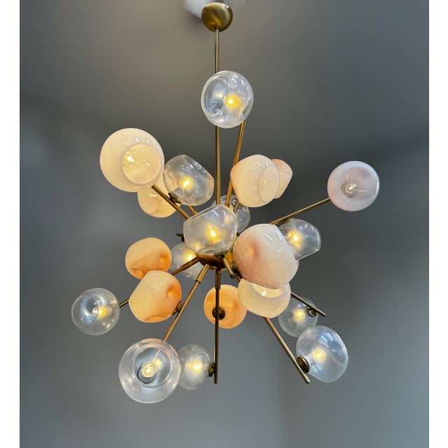 21st Century Opaline and Ombre Blush Murano Glass Sputnik Chandelier by Fabio LTD For Sale - Image 11 of 11