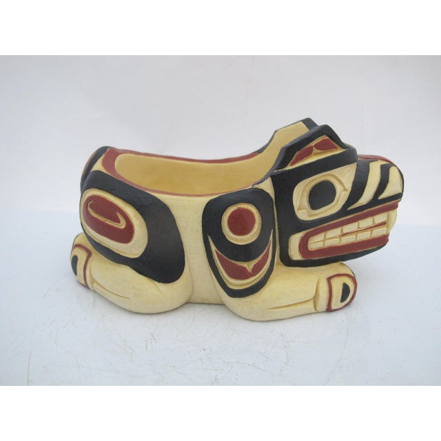 Boma Canada Native Style Hand Painted Resin Wolf Trinket Bowl Chairish