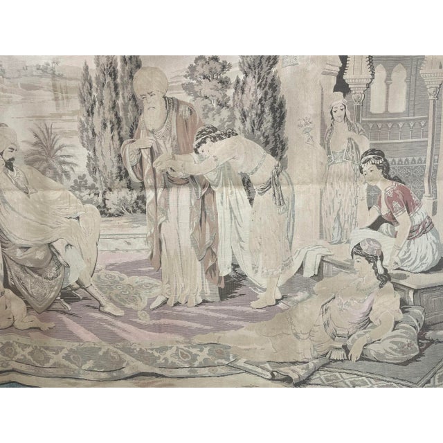 Textile Moorish Tapestry With a 19th Century Orientalist Arabian Scene For Sale - Image 7 of 10