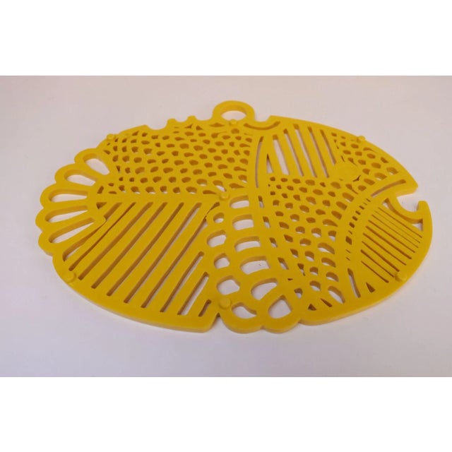Dansk Danish Modern Dansk Gourmet Designs Yellow "Fish" Trivet / Wall Plaque For Sale - Image 4 of 12