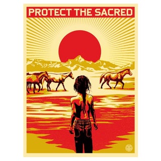 Shepard Fairey, Protect The Sacred, 2014, Handsigned Screenprint For Sale