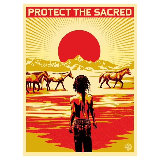 Shepard Fairey, Protect The Sacred, 2014, Handsigned Screenprint For Sale