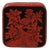 Handcrafted Vintage Chinese Red Lacquer Square Floral Accent Box For Sale