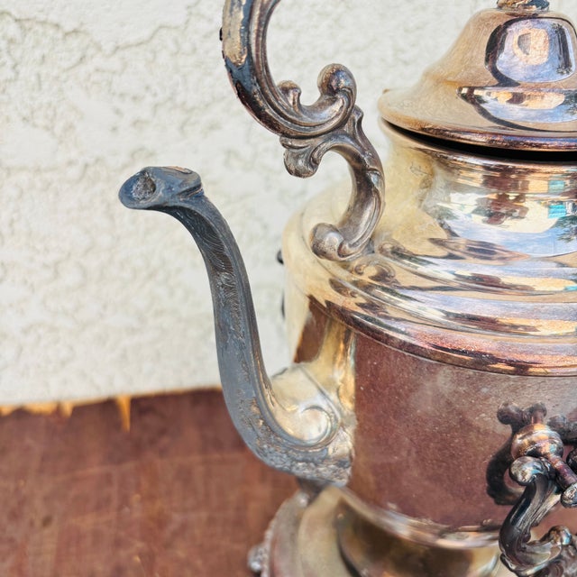 Early 1900s Silver Plated Teapot Kettle on Stand With Burner For Sale - Image 12 of 16