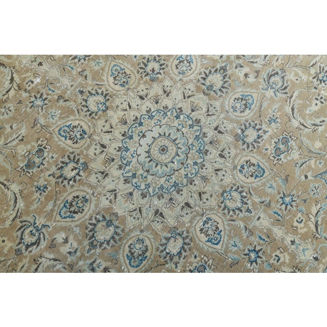 1970s Vintage Persian Handmade Wool Cotton Beige Area Rug For Sale - Image 9 of 11