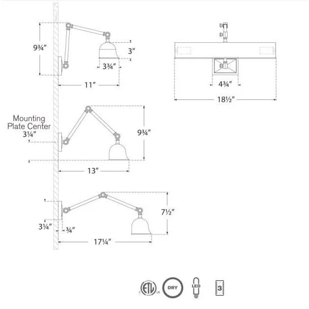 Transitional Alexa Hampton for Visual Comfort Signature Jane 18" Double Library Light in Hand-Rubbed Antique Brass For Sale - Image 3 of 3