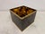 Tortoiseshell Effect Acrylic Glass and Brass Planter, 1970s For Sale - Image 9 of 12