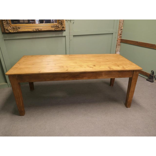 19th Century Pine Kitchen Dining Table This Is a Very Substantial Piece, 1890 For Sale - Image 6 of 9