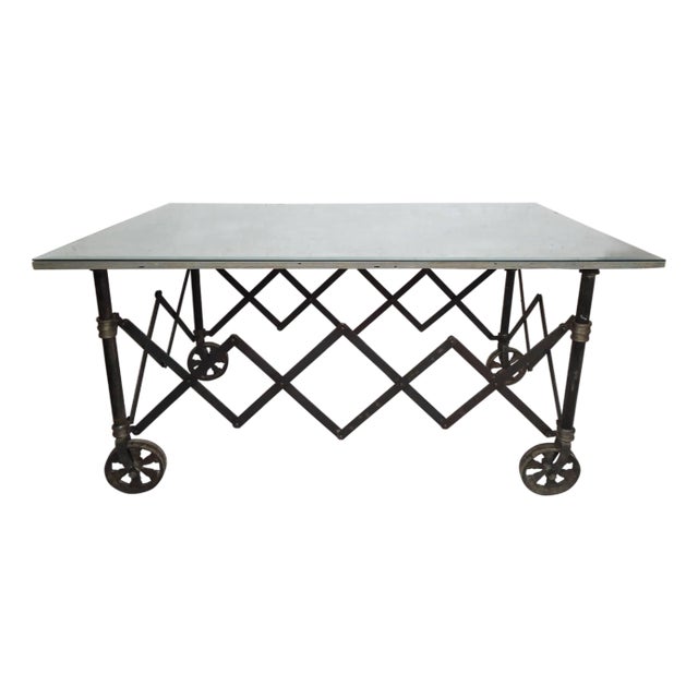 Mid 20th Century Vintage Industrial Accordion Table For Sale