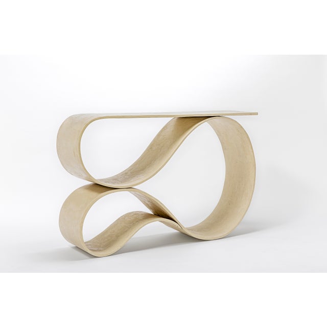 Whorl Console in White Concrete Canvas For Sale In Portland, OR - Image 6 of 10