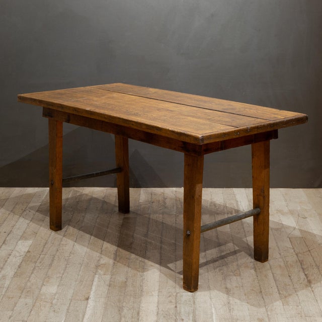 19th C. Hand Made Primitive Solid Oak High Table c.1850 For Sale In San Francisco - Image 6 of 10