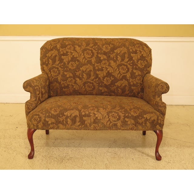 1990s Vintage Queen Anne Style Upholstered Loveseat Settee Chairish