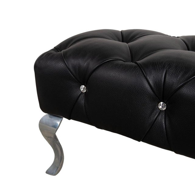 Marilyn Leather Stool in Black from Bretz For Sale - Image 5 of 12