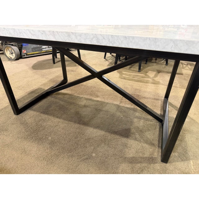 Restoration Hardware Restoration Hardware Marble Top "Tarano" Dining Table For Sale - Image 4 of 6