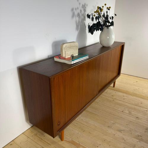 Mid-Century Modern Teak Sideboard with Sliding Doors, 1960s For Sale - Image 15 of 16