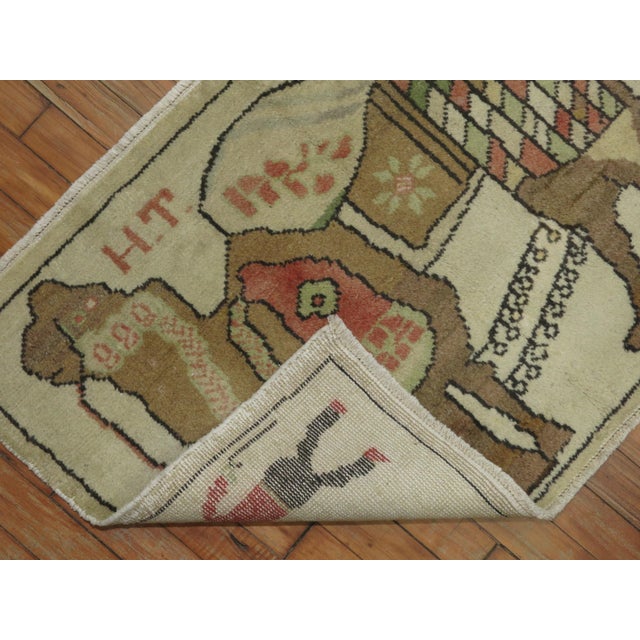 1980s Pictorial Turkish Camel Rug For Sale In New York - Image 6 of 6