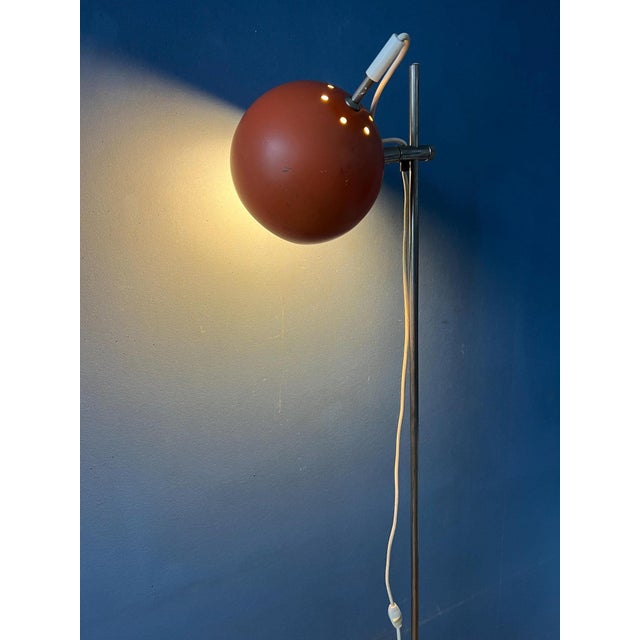 Mid-Century Orange Eyeball Floor Lamp For Sale - Image 5 of 13