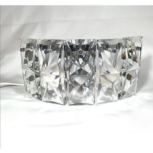 Silver Crystal & Chrome Wall Light from Kinkeldey, 1980s For Sale - Image 8 of 12