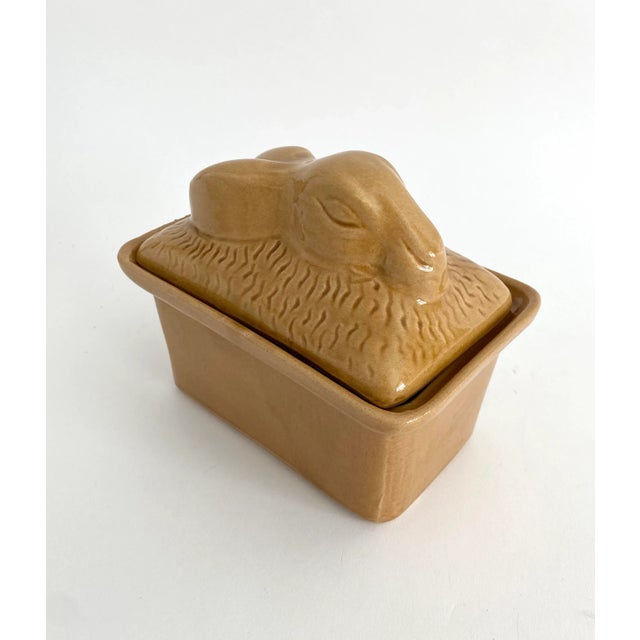 French Majolica Rabbit Terrine | Chairish
