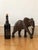 Brown Vintage Handcrafted Leather Elephant Statue For Sale - Image 8 of 9