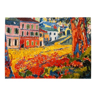 Maurice De Vlaminck Fauvism Offset Lithograph Print French Museum Poster " Restaurant De La Machine a Bougival " 1905 For Sale