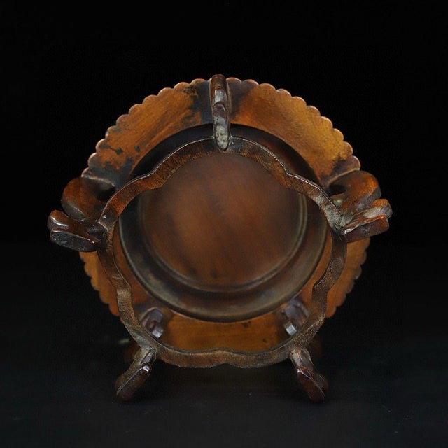 Pair of Vintage Chinese Huali Rosewood Circular Display Stands (Pedestals) For Sale - Image 9 of 9